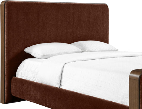 Rowan Burgundy Fabric Upholstered Full Bed, 1 Piece