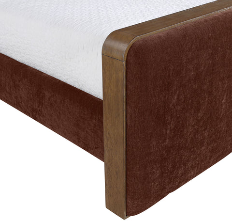 Rowan Burgundy Fabric Upholstered Full Bed, 1 Piece