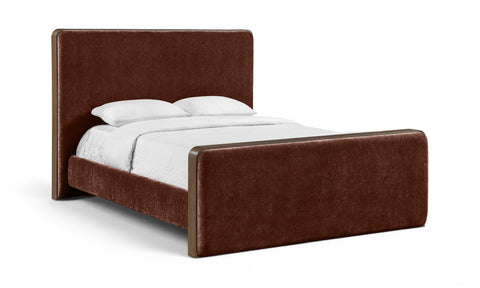 Rowan Burgundy Fabric Upholstered Queen Bed, 1 Piece