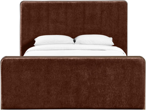 Rowan Burgundy Fabric Upholstered Queen Bed, 1 Piece