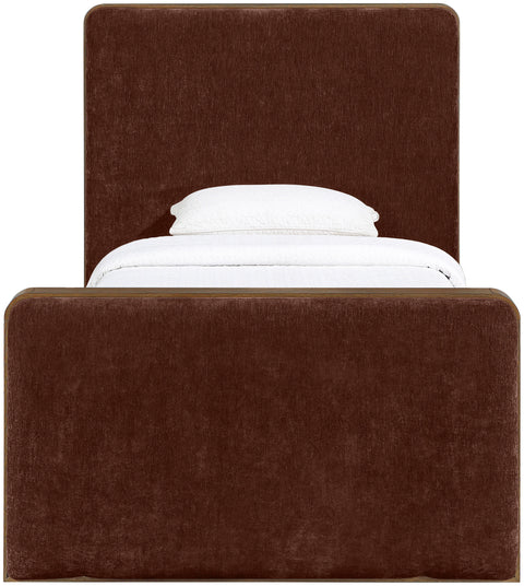 Rowan Burgundy Fabric Upholstered Twin Bed, 1 Piece