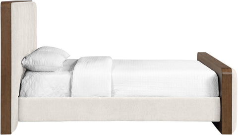 Rowan Cream Fabric Upholstered King Bed, 1 Piece