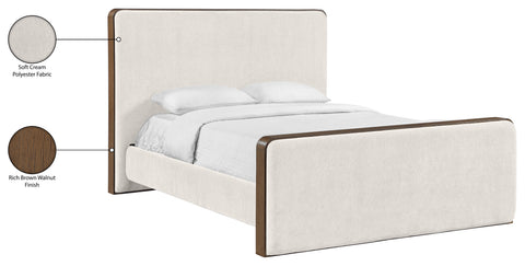 Rowan Cream Fabric Upholstered Queen Bed, 1 Piece