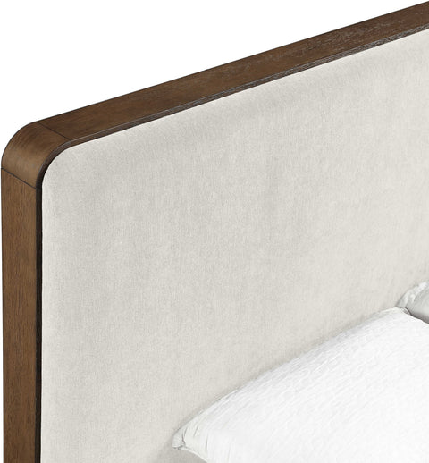 Rowan Cream Fabric Upholstered Queen Bed, 1 Piece