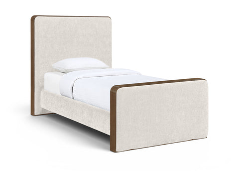 Rowan Cream Fabric Upholstered Twin Bed, 1 Piece