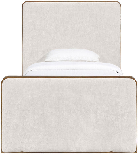 Rowan Cream Fabric Upholstered Twin Bed, 1 Piece
