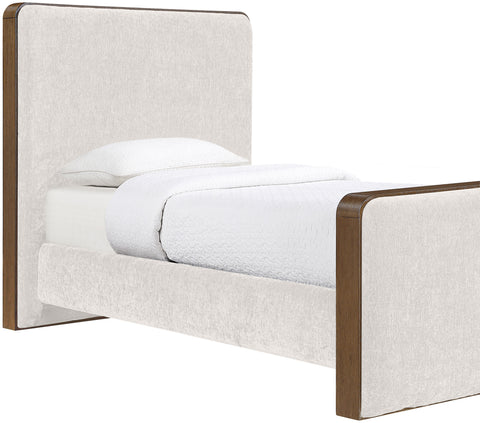 Rowan Cream Fabric Upholstered Twin Bed, 1 Piece