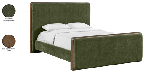 Rowan Green Fabric Upholstered King Bed, 1 Piece