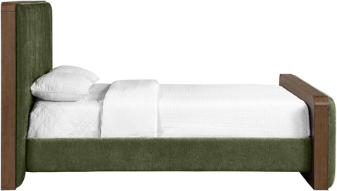 Rowan Green Fabric Upholstered King Bed, 1 Piece