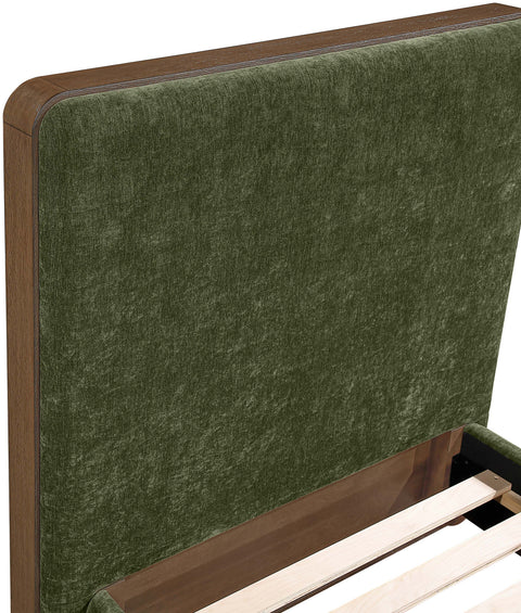 Rowan Green Fabric Upholstered Twin Bed, 1 Piece