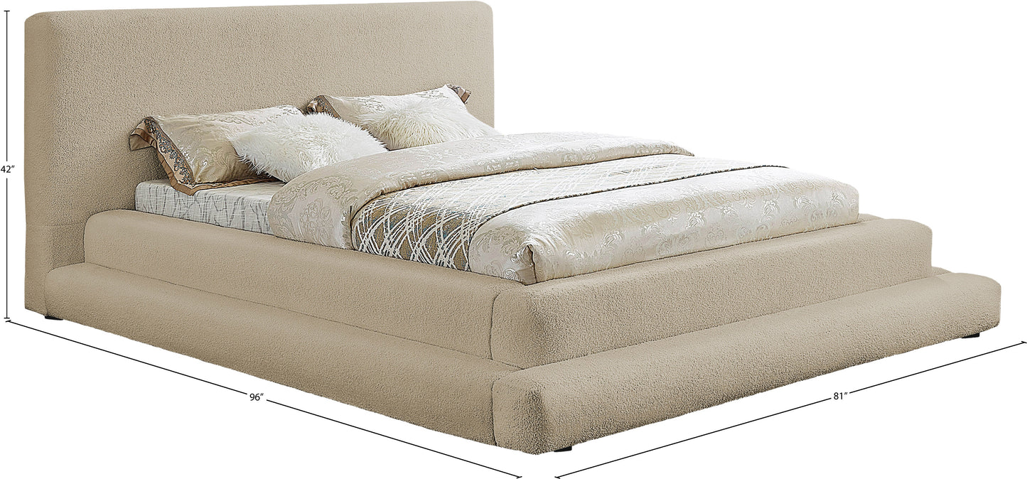 sorrento beige teddy fabric full bed (3 boxes) f