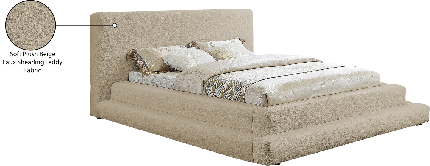 sorrento beige teddy fabric full bed (3 boxes) f