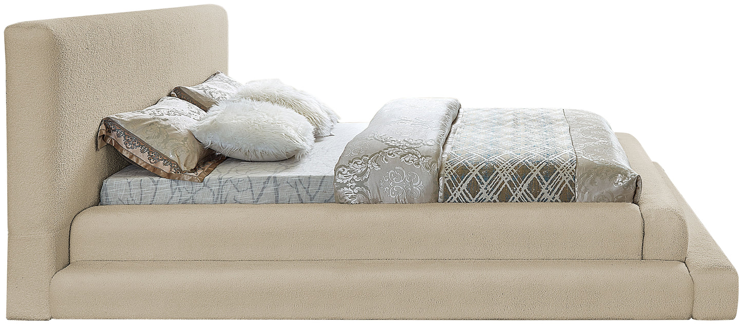 sorrento beige teddy fabric full bed (3 boxes) f