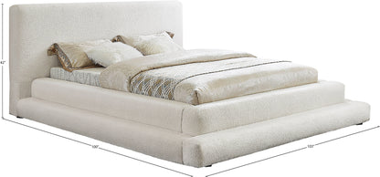 Sorrento Cream Teddy Fabric King Bed (3 Boxes) K