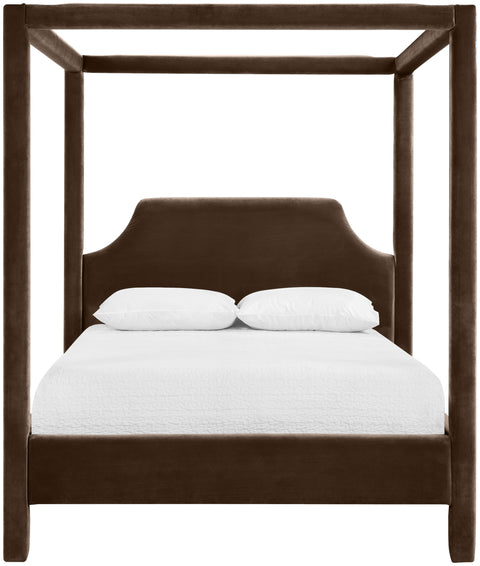 Monroe Brown Velvet Upholstered Full Bed, 1 Piece