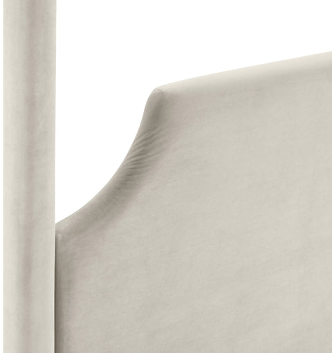 Monroe Cream Velvet Upholstered Full Bed, 1 Piece
