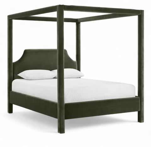 Monroe Green Velvet Upholstered Full Bed, 1 Piece (Style 2)