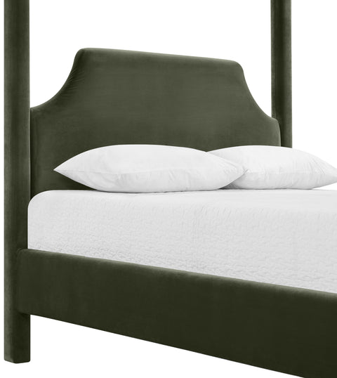 Monroe Green Velvet Upholstered Full Bed, 1 Piece (Style 2)