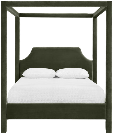 Monroe Green Velvet Upholstered King Bed, 1 Piece (Style 2)