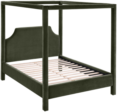 Monroe Green Velvet Upholstered King Bed, 1 Piece (Style 2)