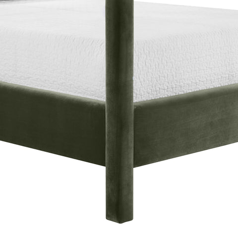 Monroe Green Velvet Upholstered King Bed, 1 Piece (Style 2)