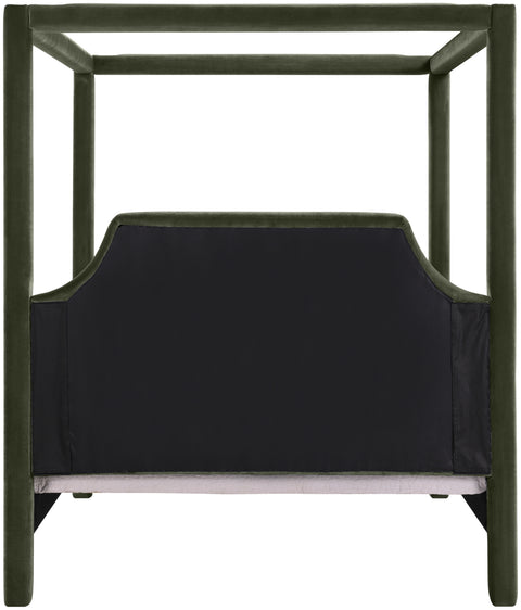 Monroe Green Velvet Upholstered Queen Bed, 1 Piece (Style 2)