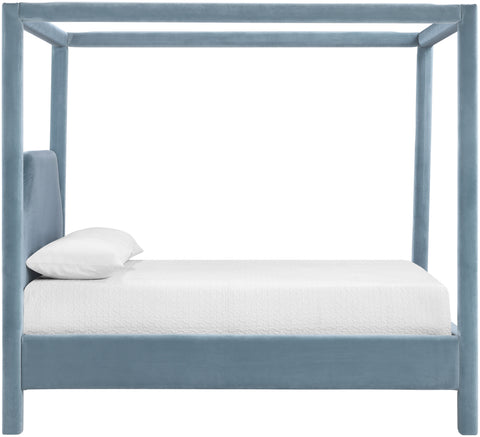 Monroe Light Blue Velvet Upholstered Full Bed, 1 Piece