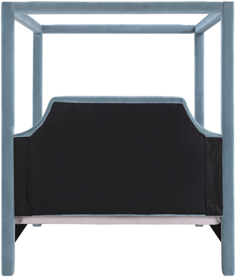 Monroe Light Blue Velvet Upholstered Full Bed, 1 Piece