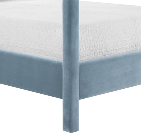 Monroe Light Blue Velvet Upholstered Full Bed, 1 Piece