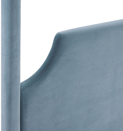 Monroe Light Blue Velvet Upholstered Full Bed, 1 Piece