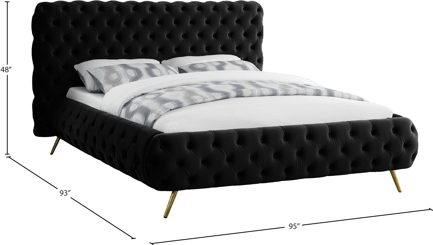 casper black velvet king bed k