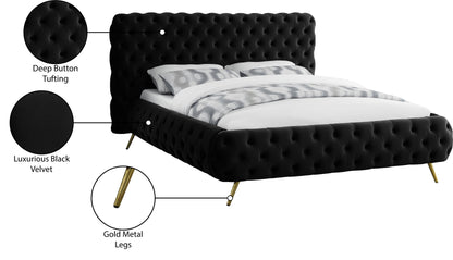 Casper Black Velvet King Bed K