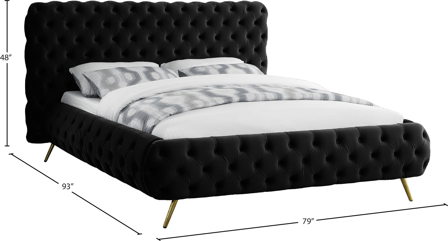 casper black velvet queen bed q