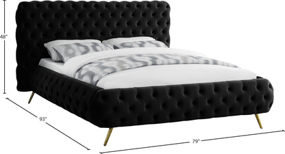 Casper Black Velvet Queen Bed Q