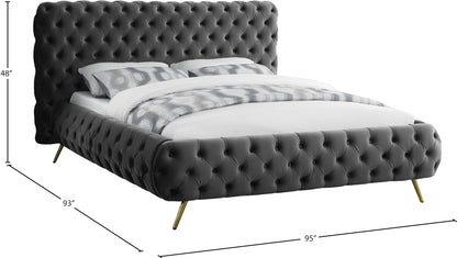 Casper Grey Velvet King Bed K