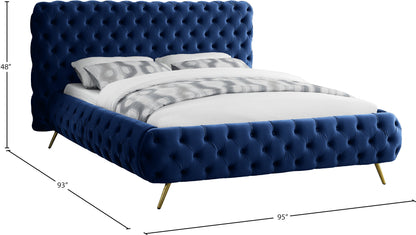 Casper Navy Velvet King Bed K