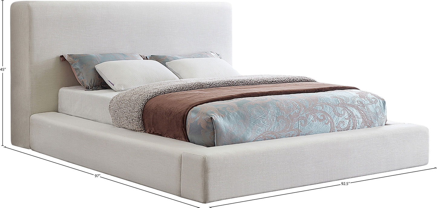 drum cream linen textured fabric king bed k