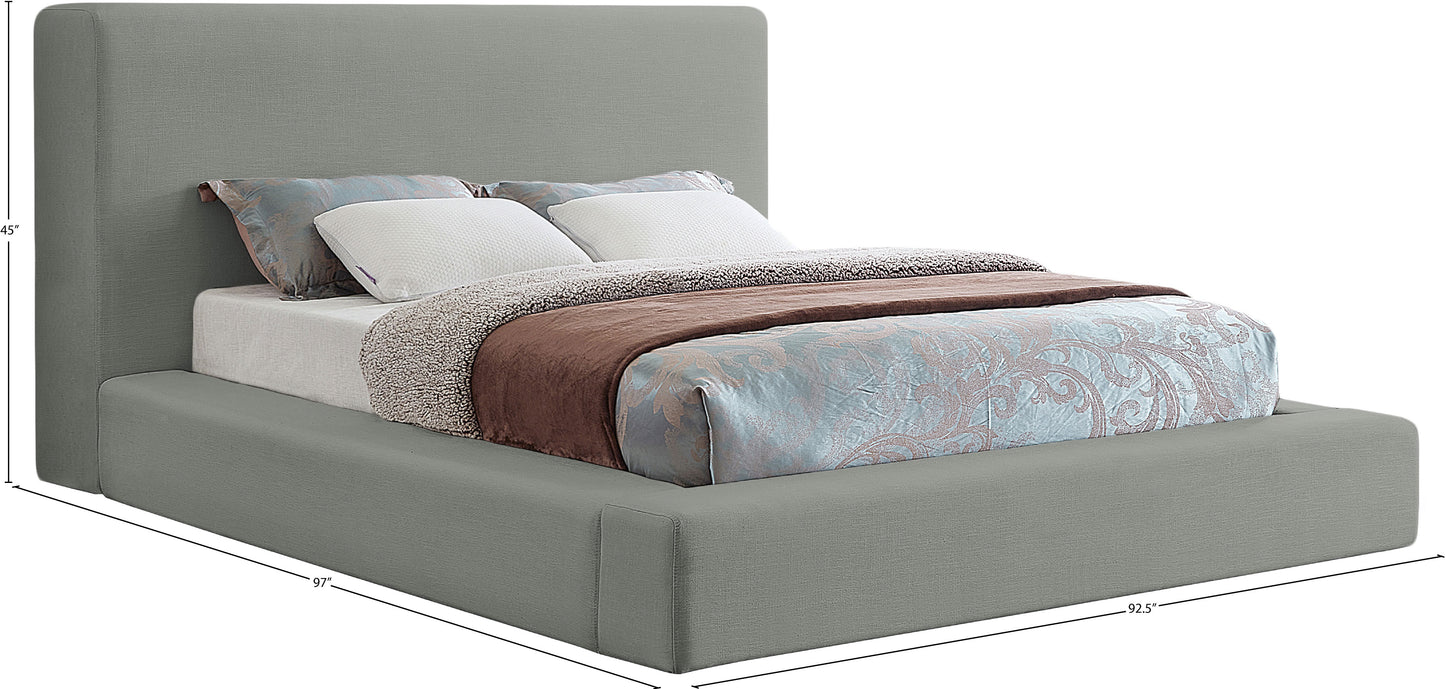 drum grey linen textured fabric king bed k