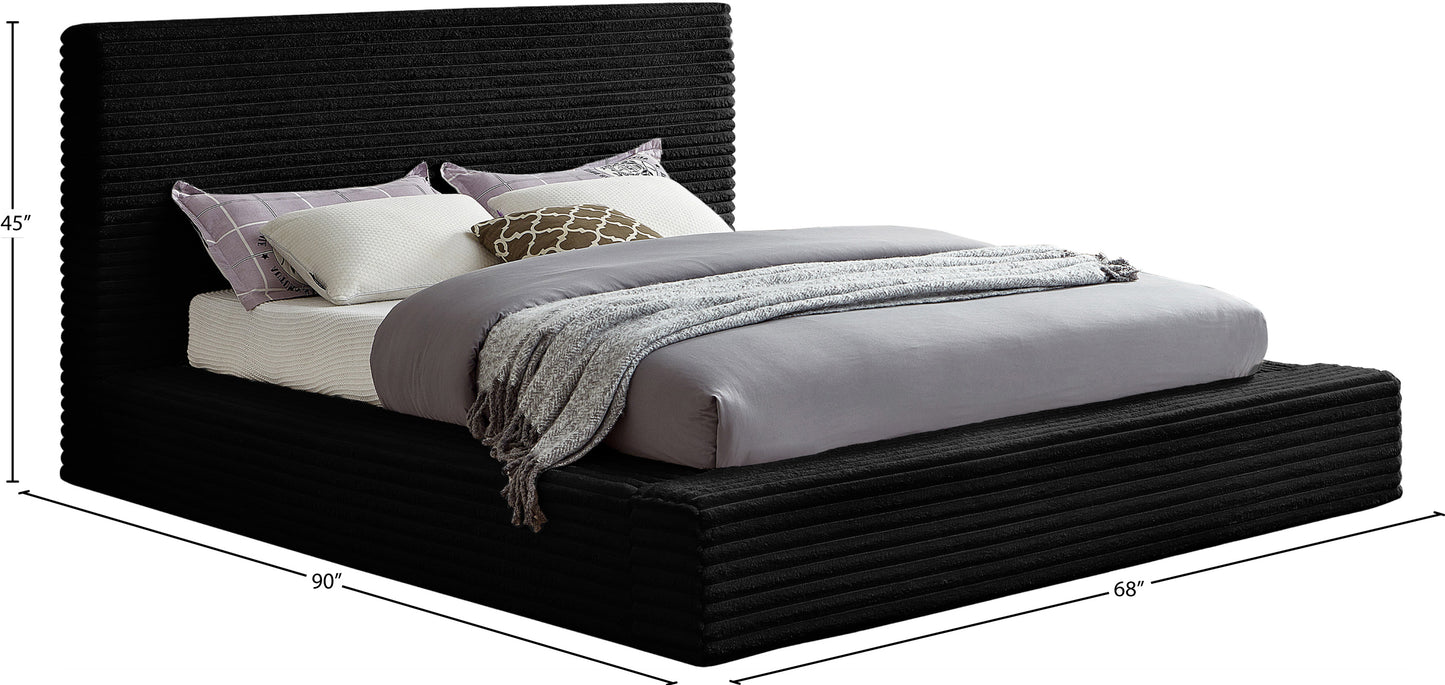 jax black corduroy fabric full bed