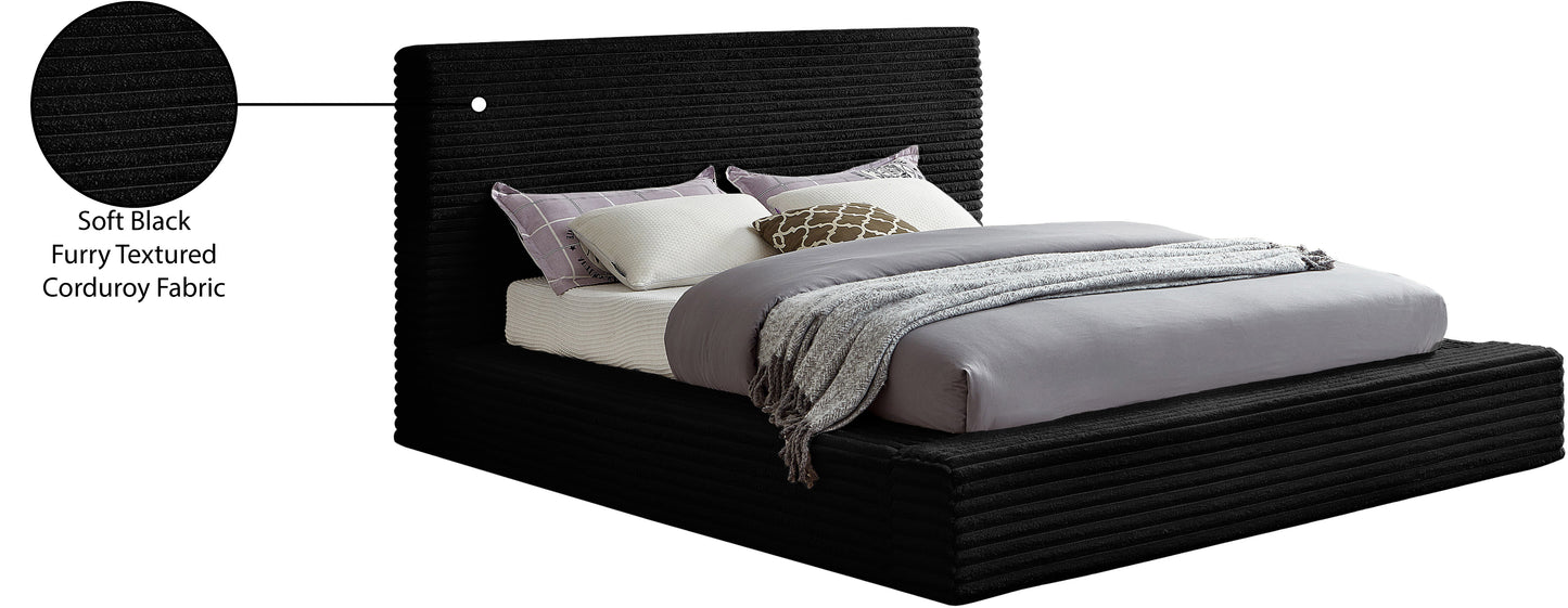 jax black corduroy fabric full bed