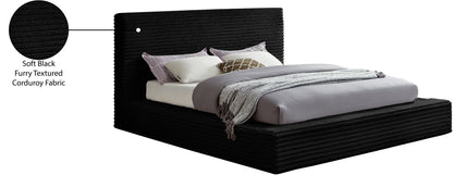 Jax Black Corduroy Fabric Full Bed