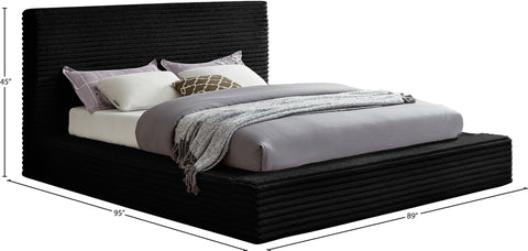 Jax Black Corduroy Fabric King Bed