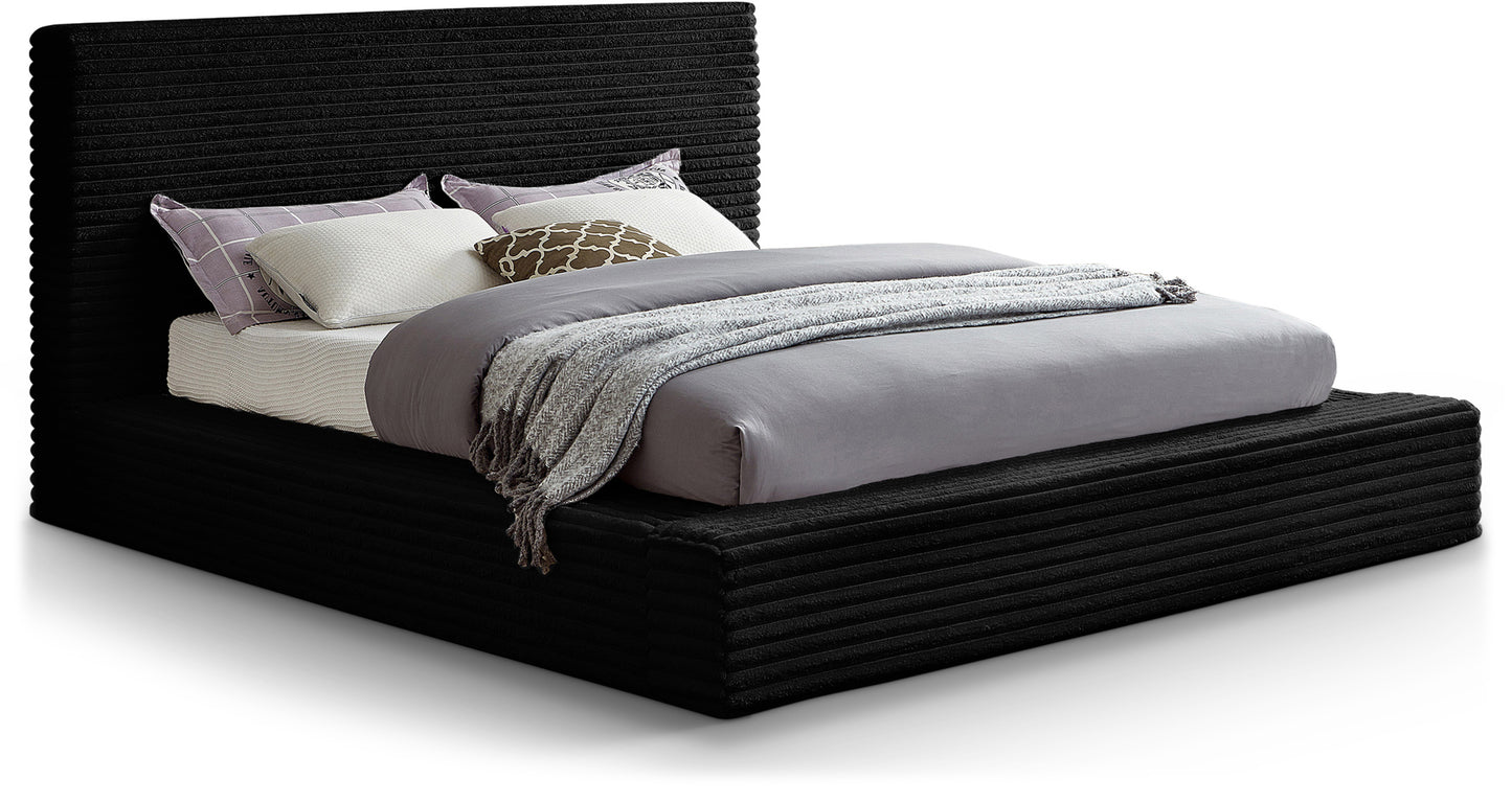 jax black corduroy fabric king bed