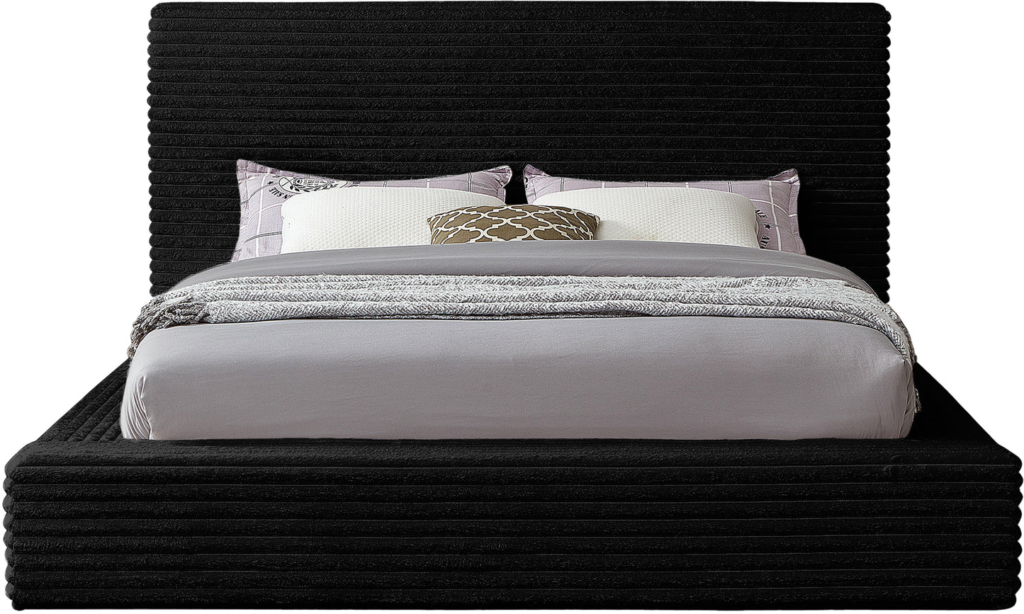 jax black corduroy fabric queen bed