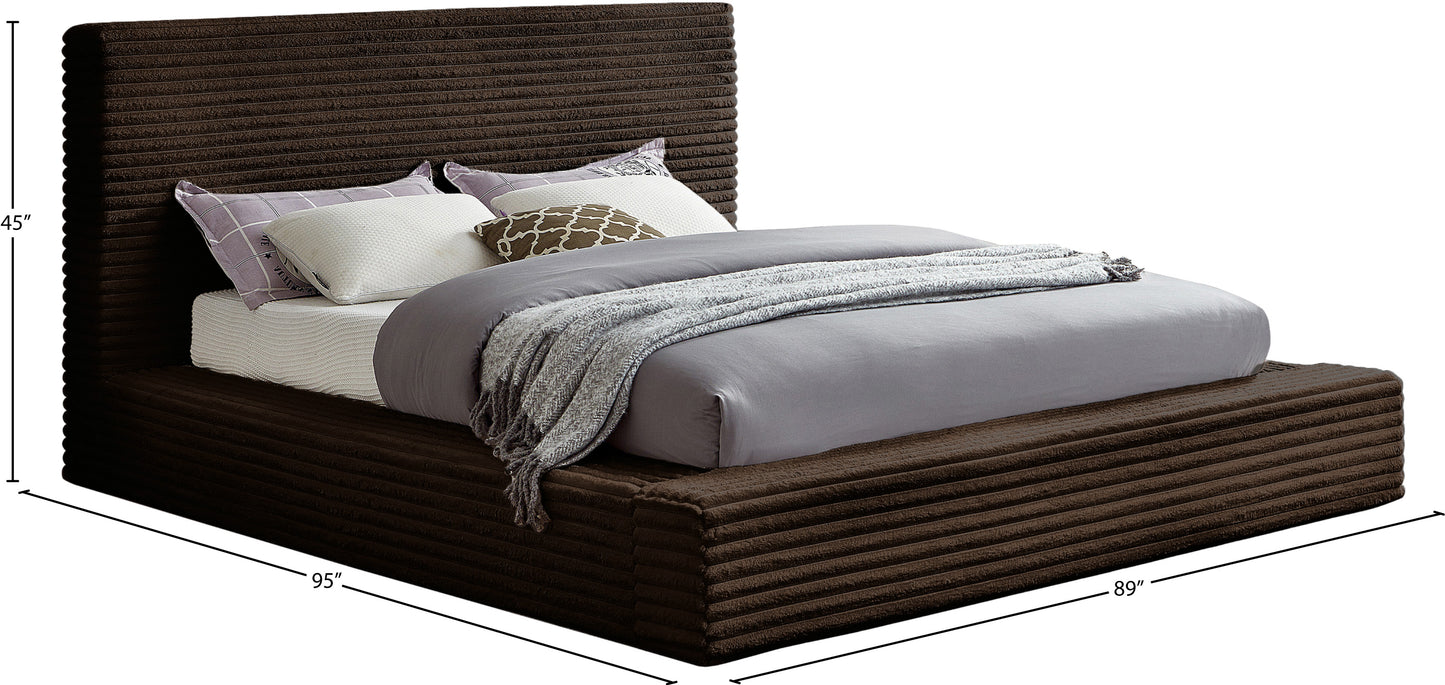 jax brown corduroy fabric king bed