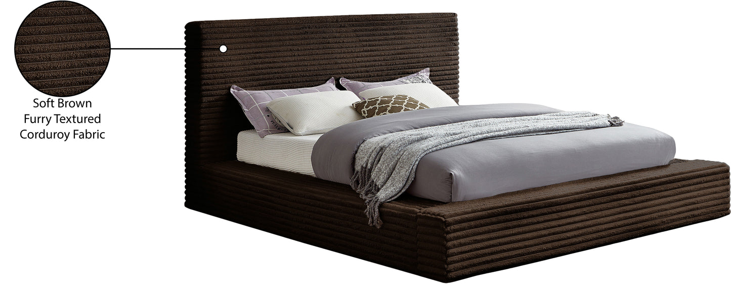 jax brown corduroy fabric king bed