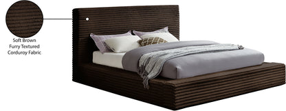 Jax Brown Corduroy Fabric King Bed