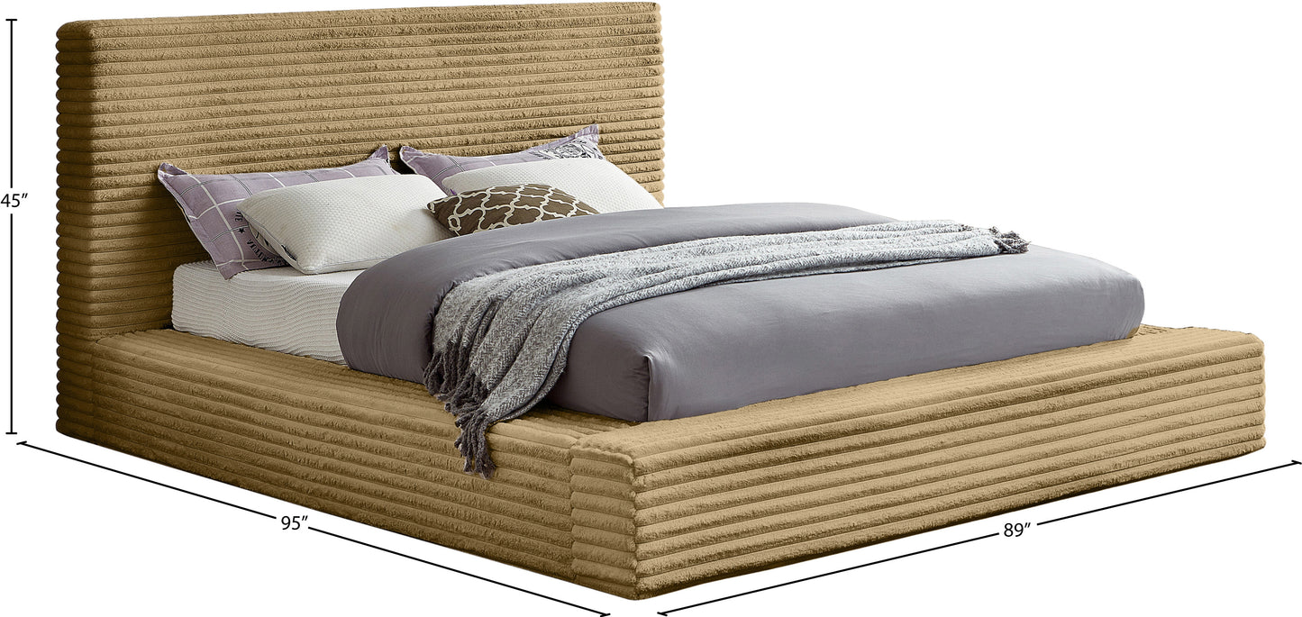 jax camel corduroy fabric king bed