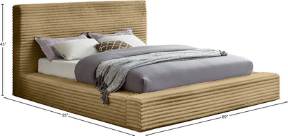 Jax Camel Corduroy Fabric King Bed