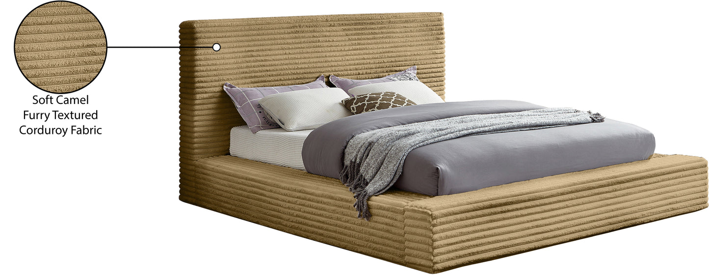 jax camel corduroy fabric king bed